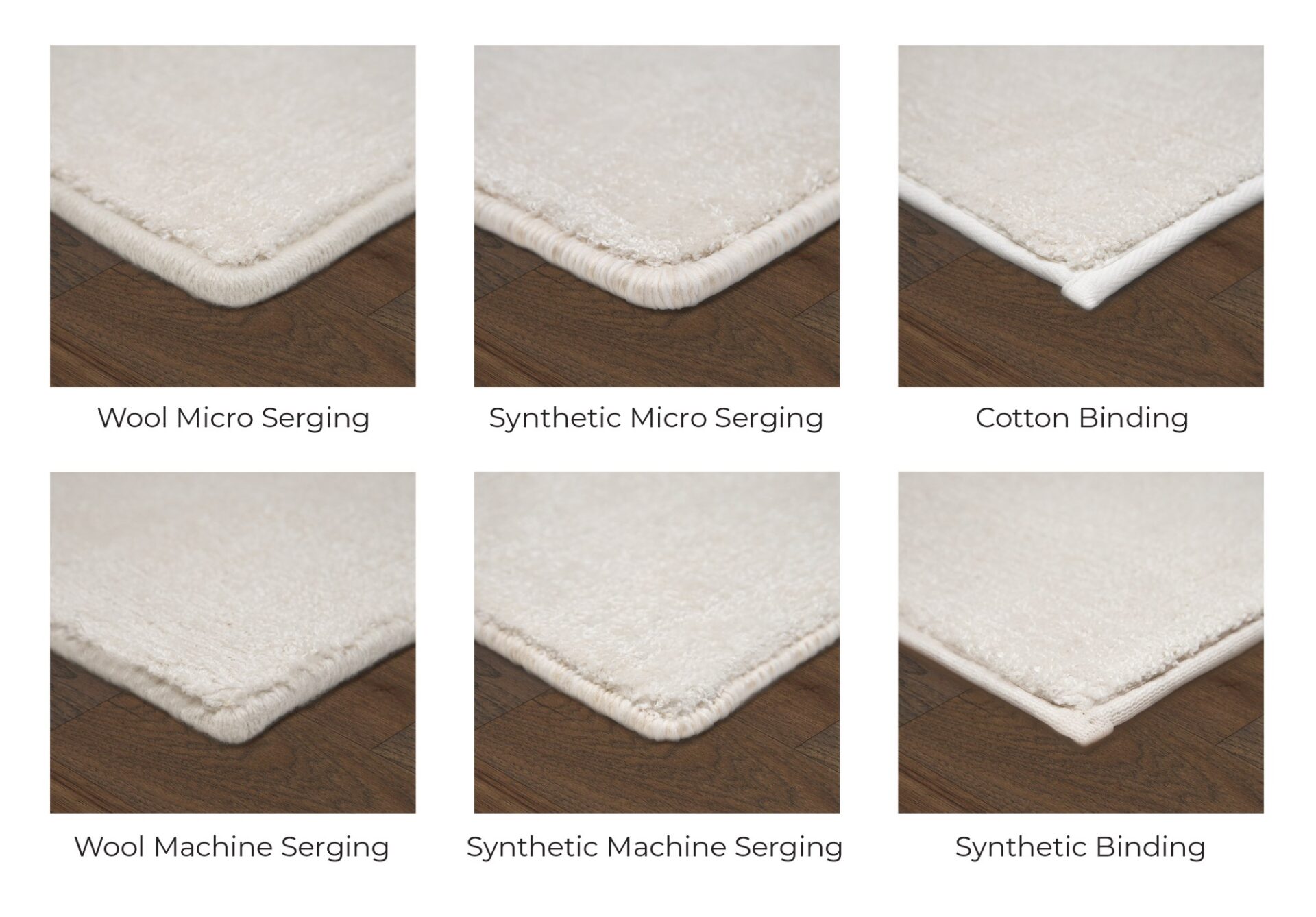 Serging and binding finish options